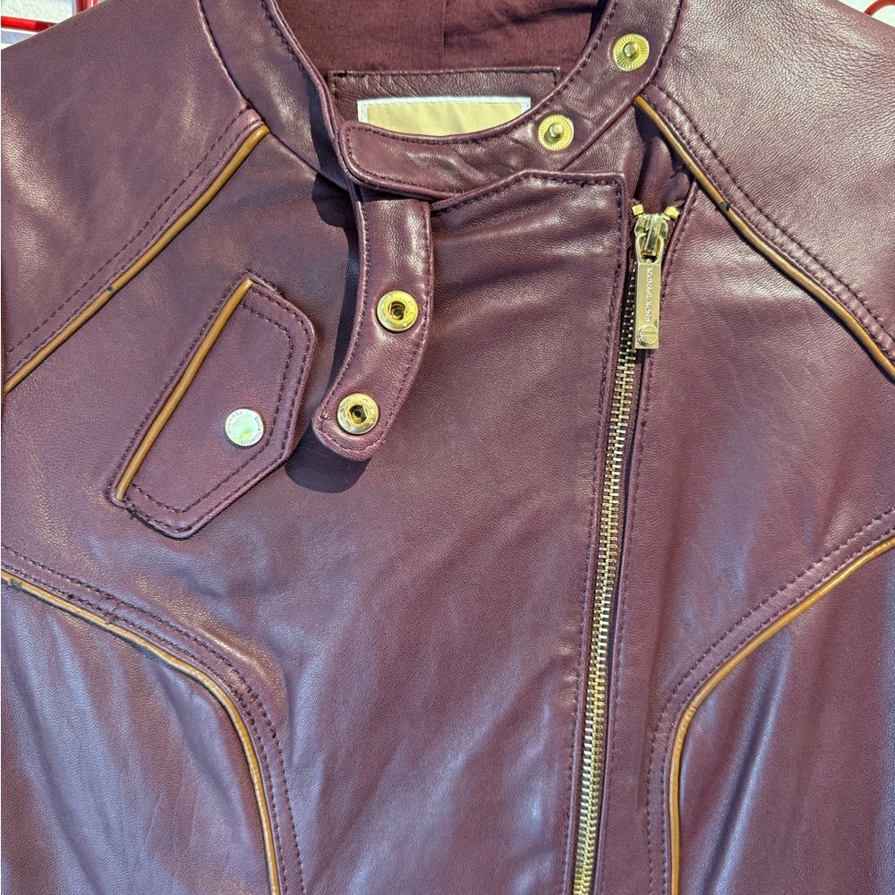 Michael Kors Women's Purple Leather Jacket